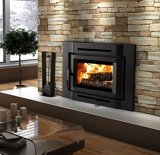 Modern fireplace remodeling with a stylish design, stone wall, and warm flames for a cozy feel.